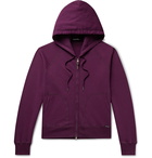 TOM FORD - Fleece-Back Cotton-Jersey Zip-Up Hoodie - Purple