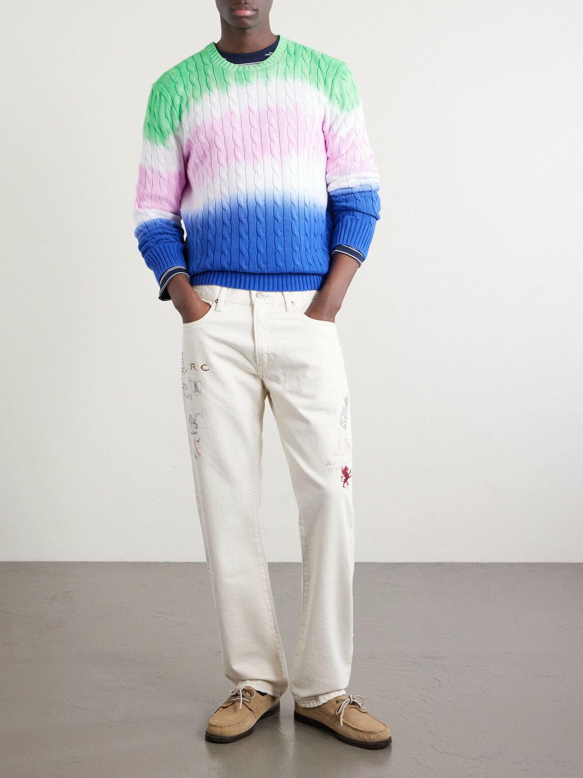 Polo Ralph Lauren - Straight-Leg Printed Cotton-Twill Trousers - White