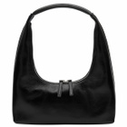 MARGE SHERWOOD Women's Hobo Shoulder Bag in Black Glossy Plain 