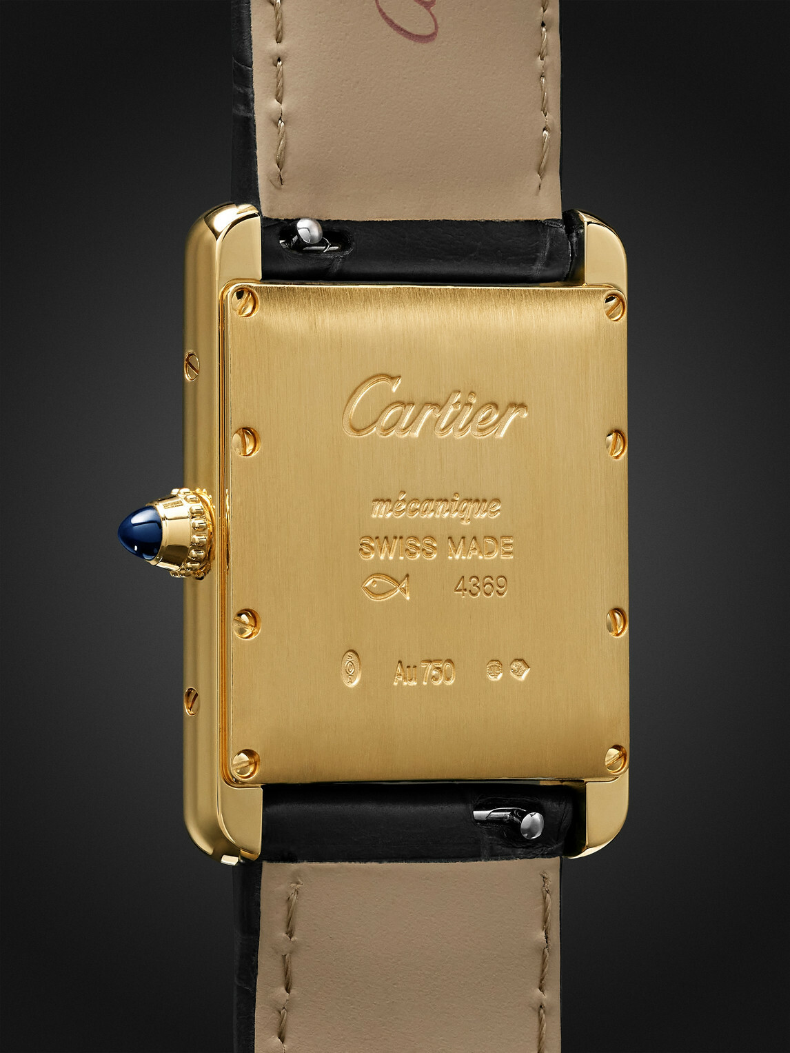 Cartier - Tank Louis Cartier Automatic 25.5mm 18-Karat Gold and Alligator Watch, Ref. No. WGTA0091