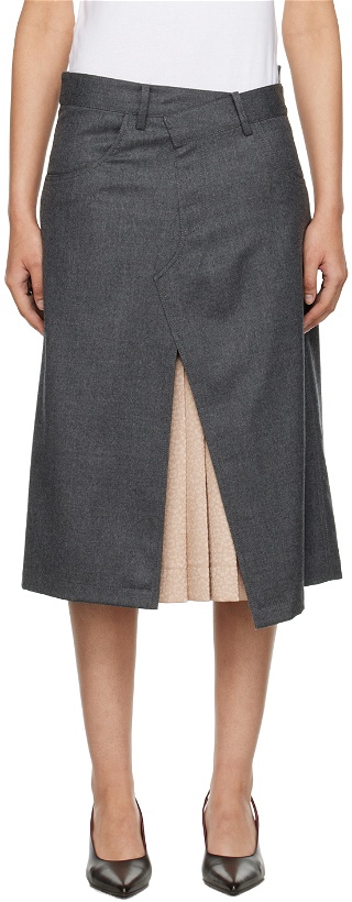 Photo: Commission Gray Layered Midi Skirt