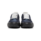 Alexander McQueen Navy and Silver Court Trainer Sneakers