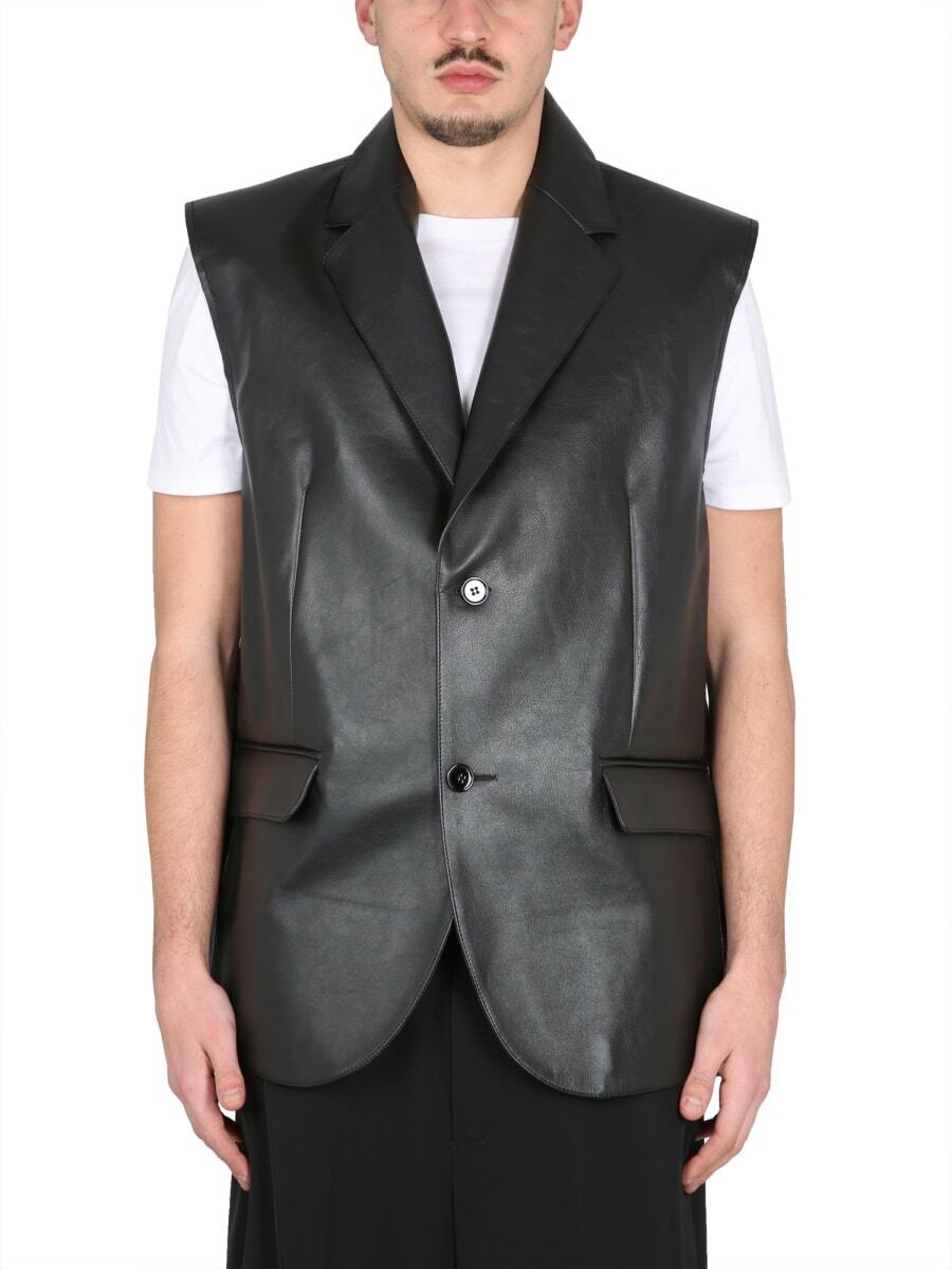 【送料&関税込】MM6 Maison Margiela Vests With Logo MM6 Maison Margiela Men's Jacquard Number Logo Vest in Black