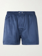 Derek Rose - Brindisi 128 Silk Boxer Shorts - Blue