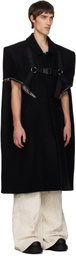 Rick Owens Black Concordians Blixa Cape Coat