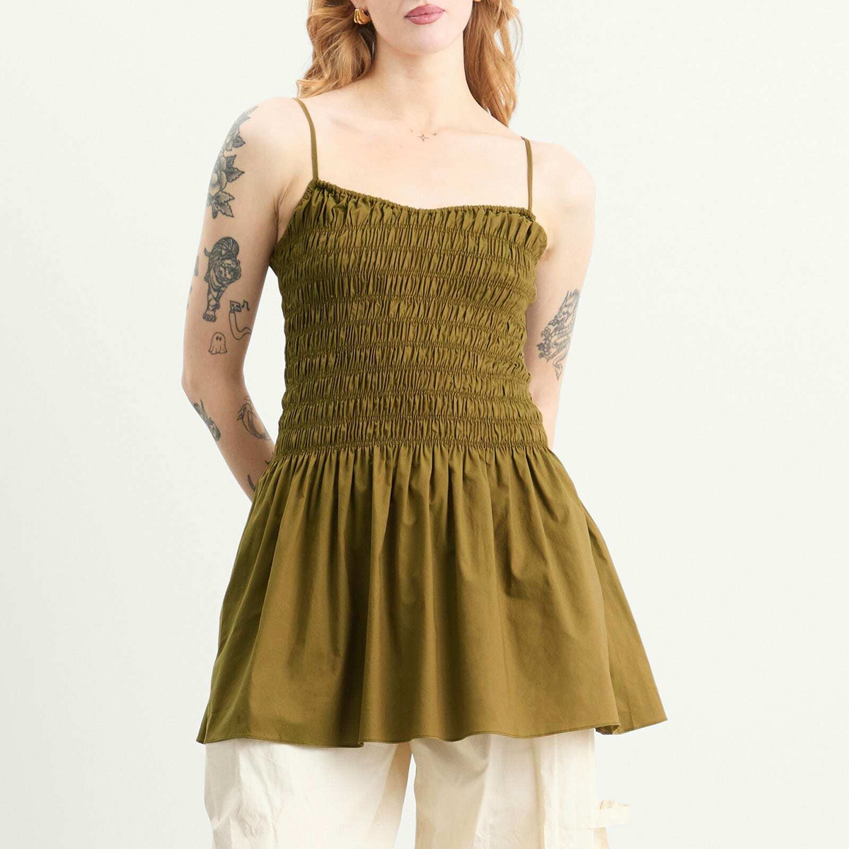 Faithfull The Brand Women's Araceli Mini Dress in Olive
