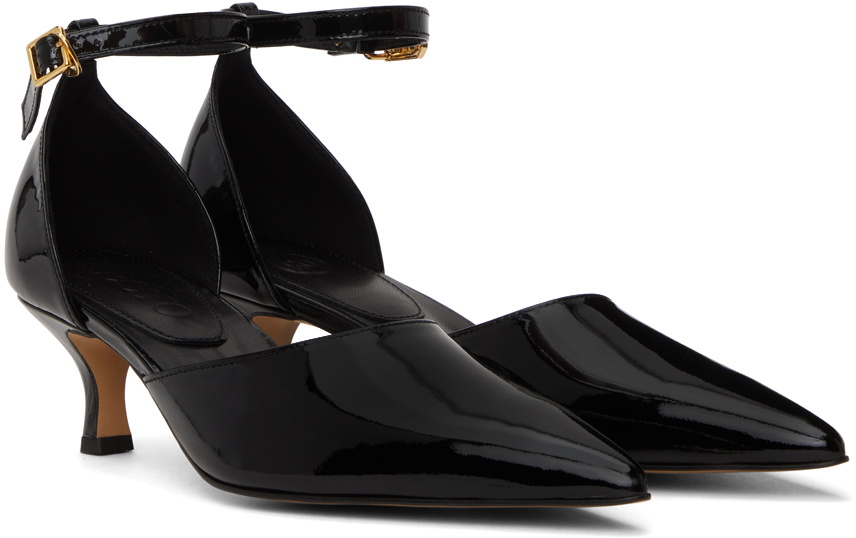 Recto Black Logo Buckle Heels