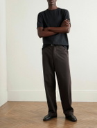 The Row - Ottis Straight-Leg Cotton and Cashmere-Blend Twill Trousers - Brown