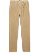 BRUNELLO CUCINELLI - Pleated Cotton-Corduroy Trousers - Neutrals