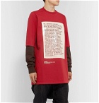 Rick Owens - Hustler Oversized Layered Printed Cotton-Jersey Sweatshirt - Red