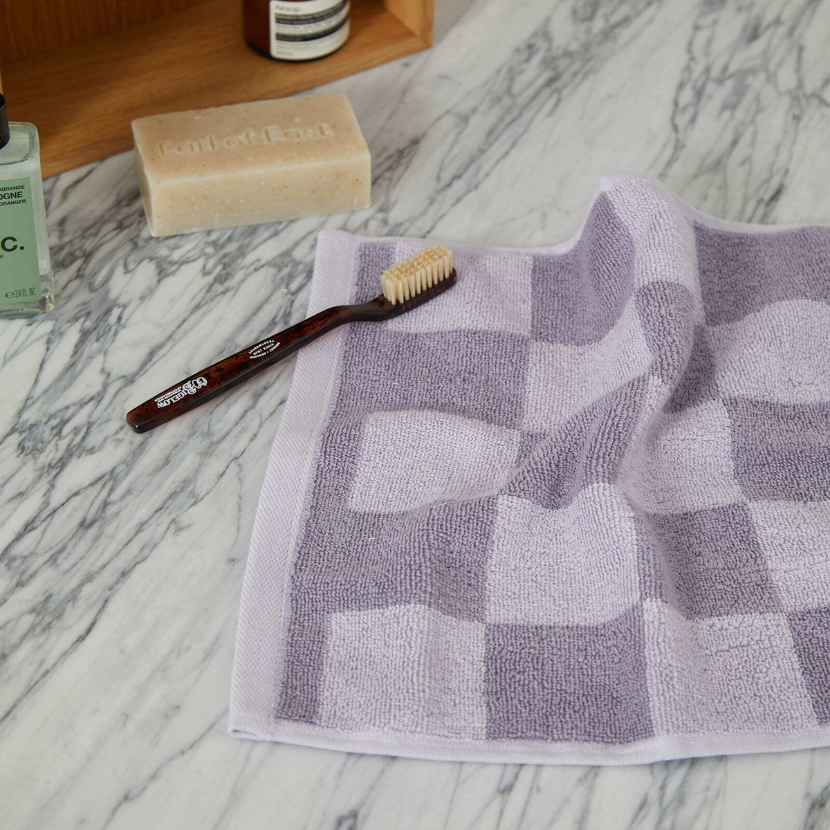 HAY Check Wash Cloth in Lavender 