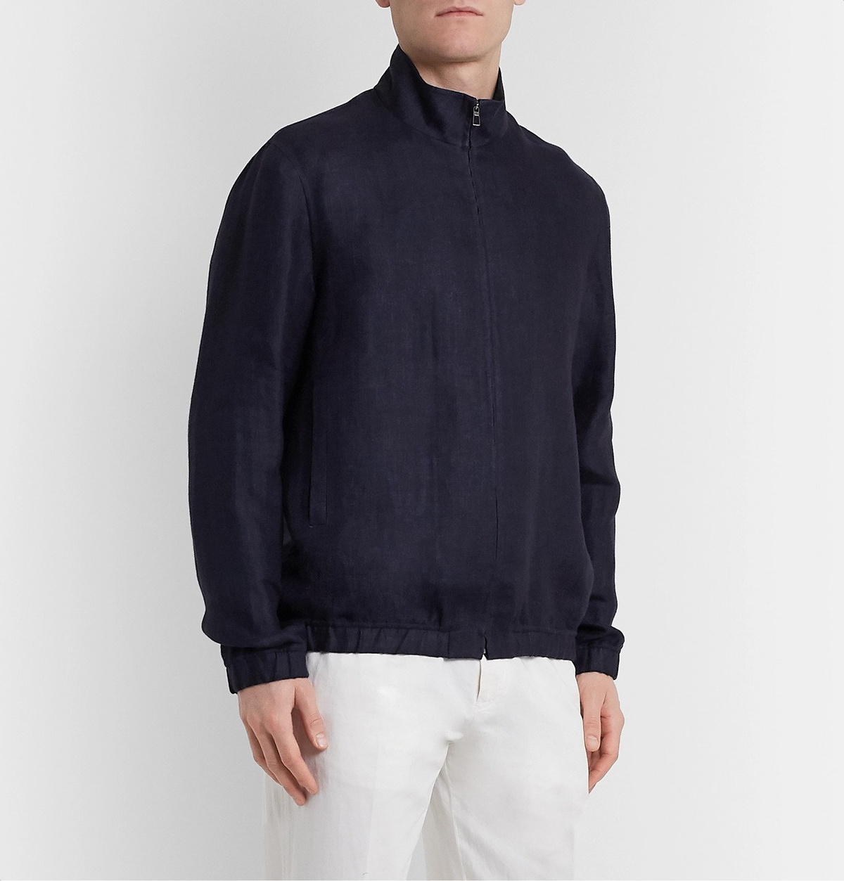 Loro Piana - Rain System Linen-Blend Bomber Jacket - Blue Loro Piana