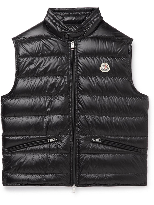 Photo: Moncler - Gui Slim-Fit Logo-Appliquéd Quilted Shell Down Gilet - Black