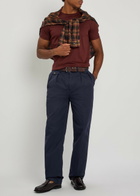 Gant Pleated Cotton-twill Chinos Navy