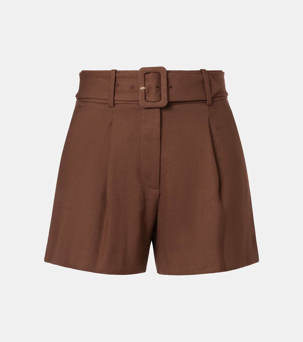 Veronica Beard Piper belted linen-blend shorts