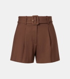 Veronica Beard Piper belted linen-blend shorts