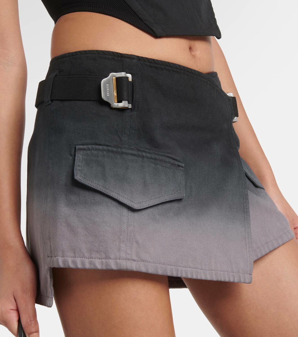 Dion Lee Utility wrap denim miniskirt
