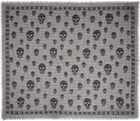 McQueen Black & White Houndstooth Skull Scarf