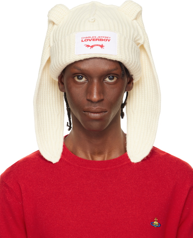 Photo: Charles Jeffrey LOVERBOY Off-White Chunky Rabbit Beanie