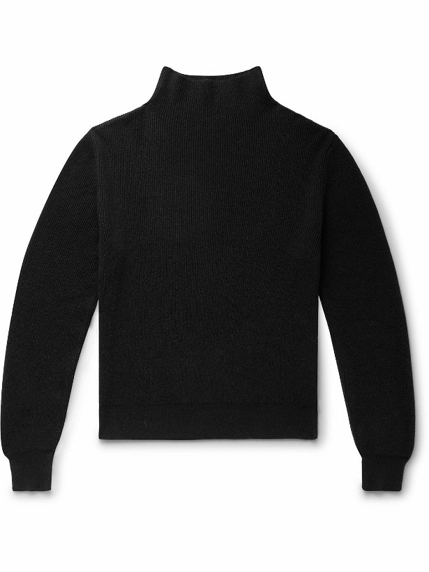 Photo: The Row - Daniel Ribbed Cashmere Rollneck Sweater - Black