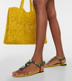 Dolce&Gabbana Embellished patent leather thong sandals