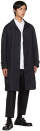 Comme des Garçons Homme Navy Button Closure Trench Coat