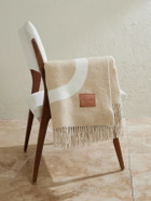 LOEWE - Anagram Leather-Appliquéd Fringed Logo-Jacquard Wool Blanket