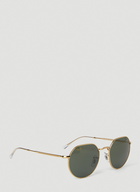 Ray-Ban - RB3565 Jack Circle Sunglasses in Gold