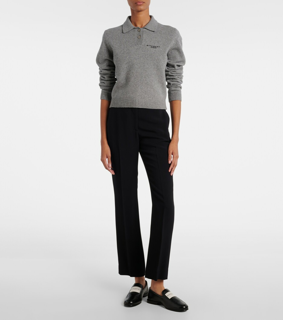 Givenchy Logo wool and cashmere polo sweater