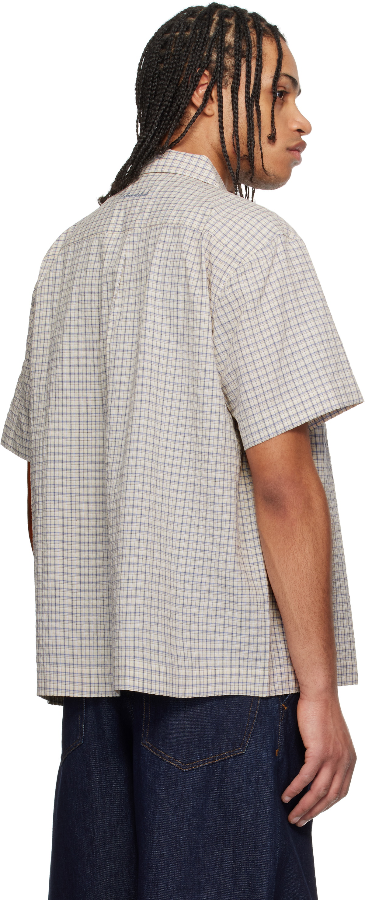 Dunst Beige Collared Checked Shirt