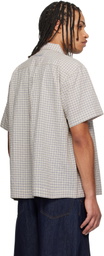 Dunst Beige Collared Checked Shirt