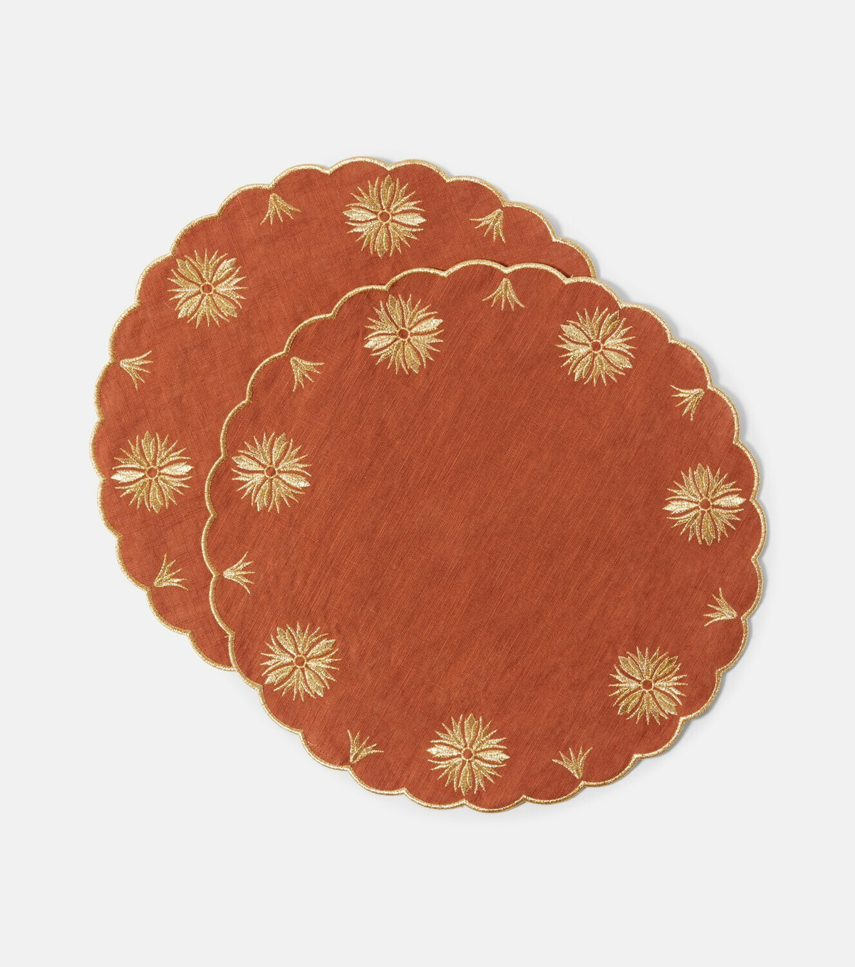 Cabana Terracotta set of 2 linen and cotton placemats