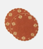 Cabana Terracotta set of 2 linen and cotton placemats