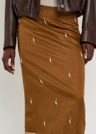 Rohe Pearl-embellished Silk-organza Midi Skirt Bordeaux