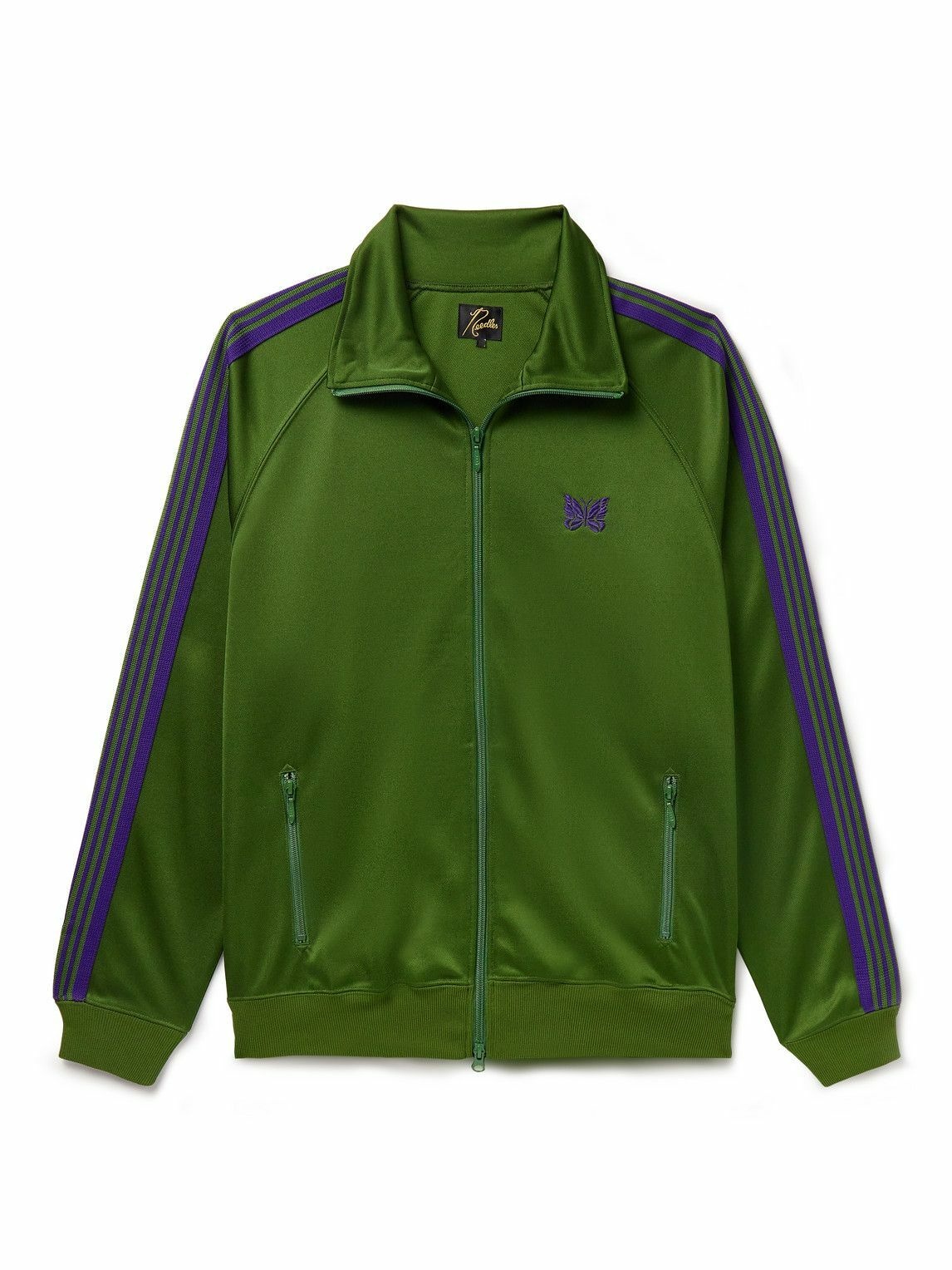 Needles - Webbing-Trimmed Logo-Embroidered Tech-Jersey Track Jacket ...