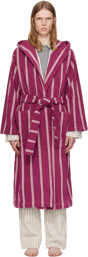 Photo: Tekla Burgundy Terry Hooded Bathrobe