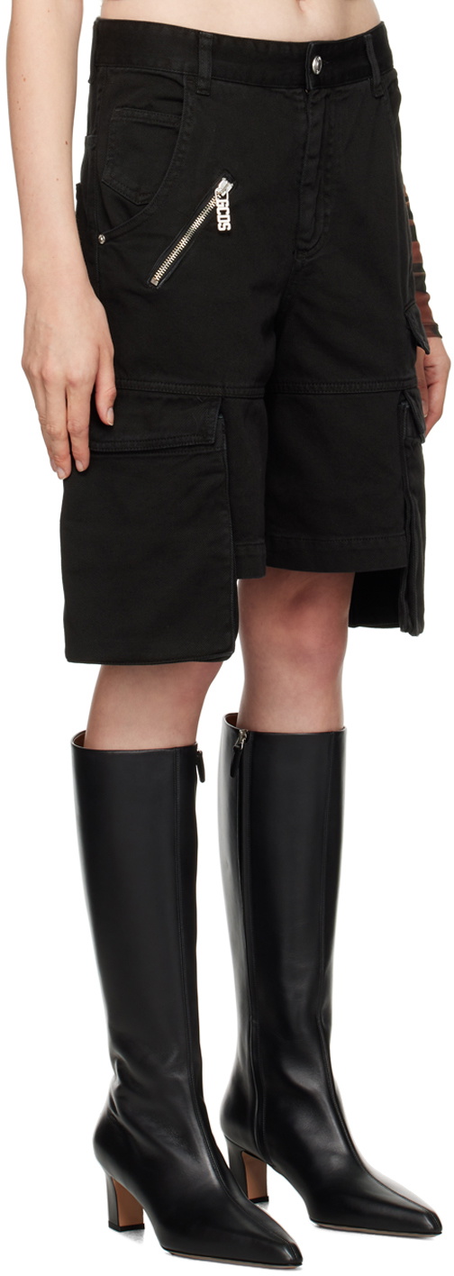 GCDS Black Ultracargo Denim Shorts