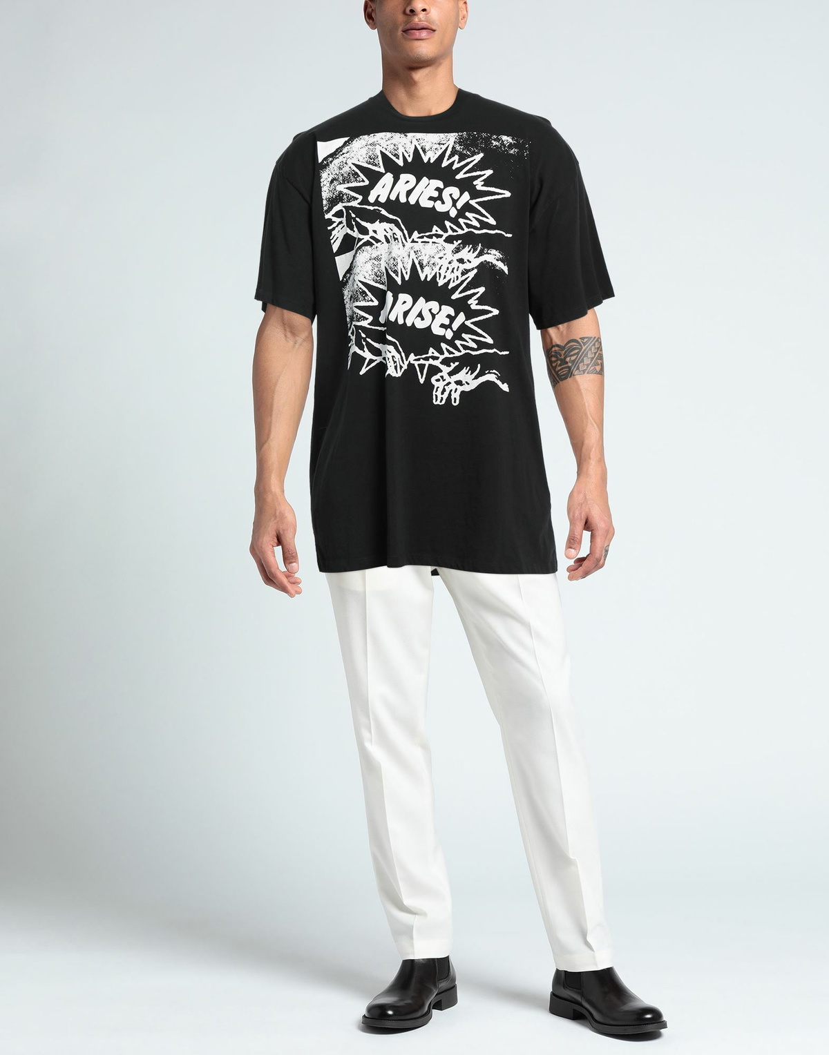 Aries Mens T-shirt in Black
