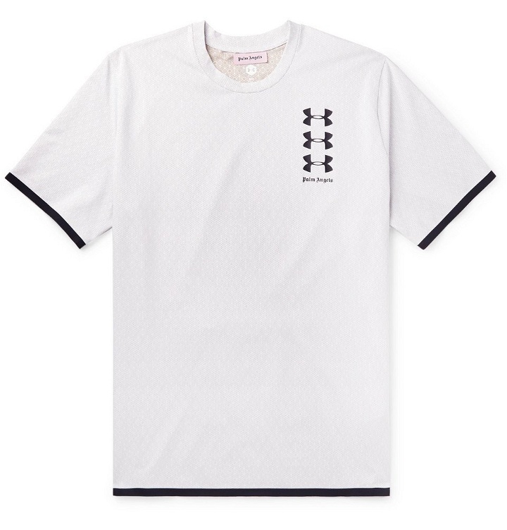 Photo: Palm Angels - Under Armour Perforated Logo-Print Celliant T-Shirt - White