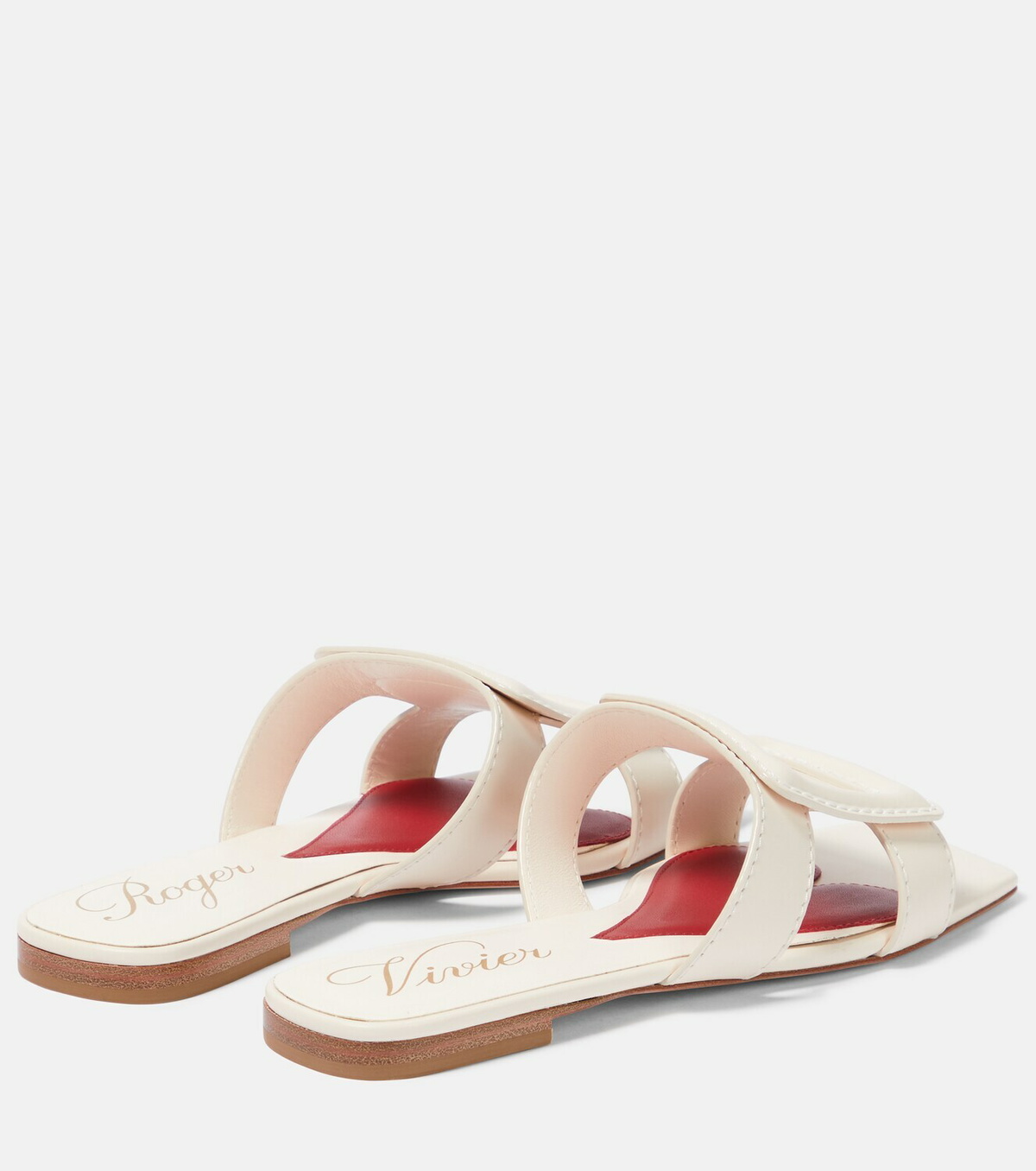 Roger Vivier 45mm Metal Square Buckle Chunky Heel Sandal 382934