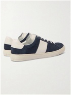 PAUL SMITH - Hansen Leather-Trimmed Suede Sneakers - Blue - 6