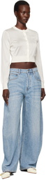 alexanderwang.t Off-White Logo-Embroidered Cropped Cardigan