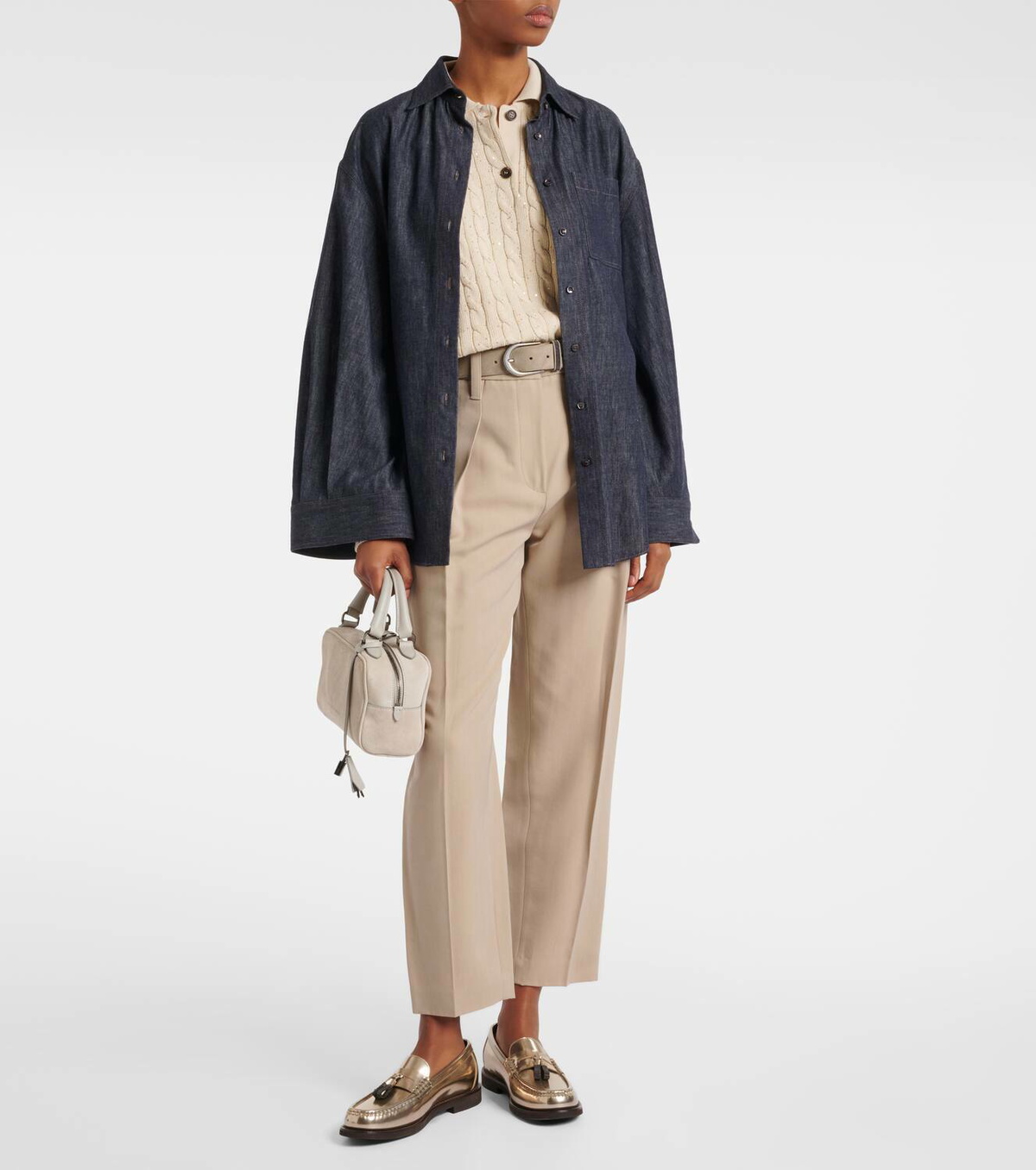 Brunello Cucinelli Cable-knit cotton-blend sweater