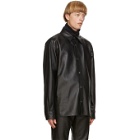 Acne Studios Black Leather Overshirt Jacket