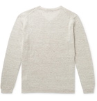 Thom Sweeney - Mélange Linen and Silk-Blend Henley Sweater - Brown