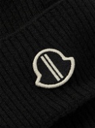 Rick Owens - Moncler Logo-Appliquéd Ribbed Cashmere Beanie