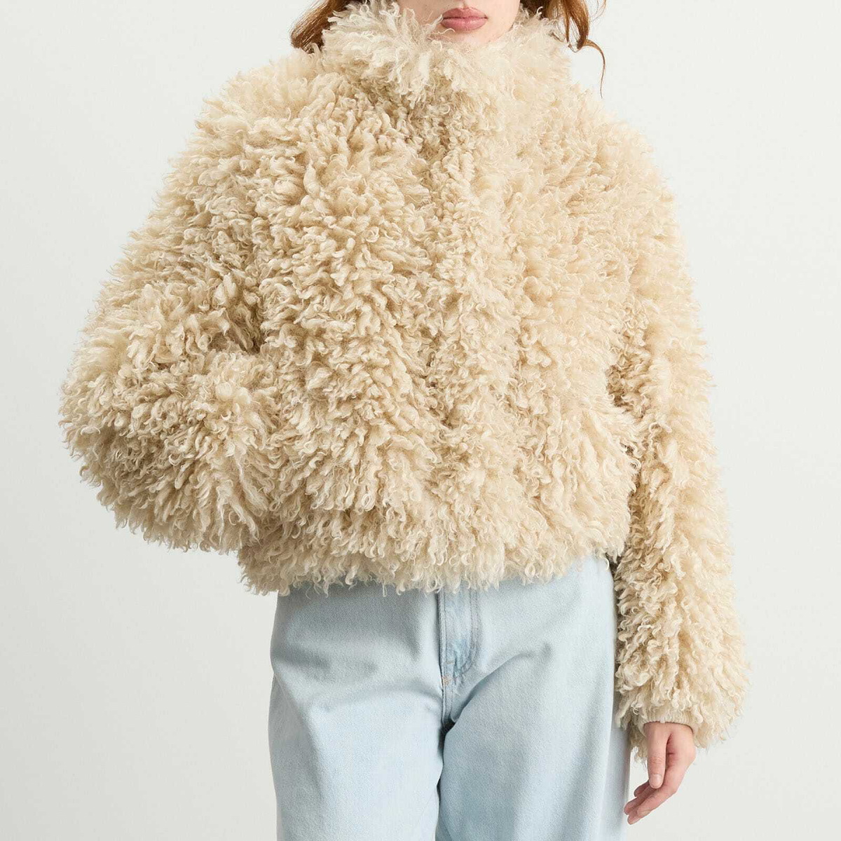 Samsøe Samsøe Women's Samedda Curly Bomber Jacket in Pumice Stone