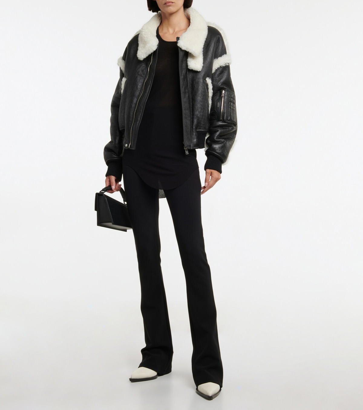 AMIRI ムートンライダース　XS Amiri - Shearling-trimmed leather bomber jacket Amiri