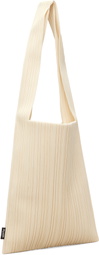 PLEATS PLEASE ISSEY MIYAKE Beige Crepe Knit Tote