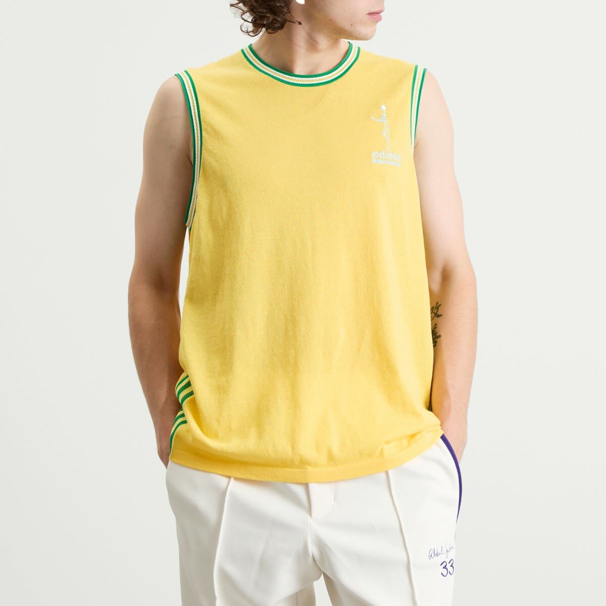 Adidas Men's x Wales Bonner Jabbar Knit Vest in Spring Yellow